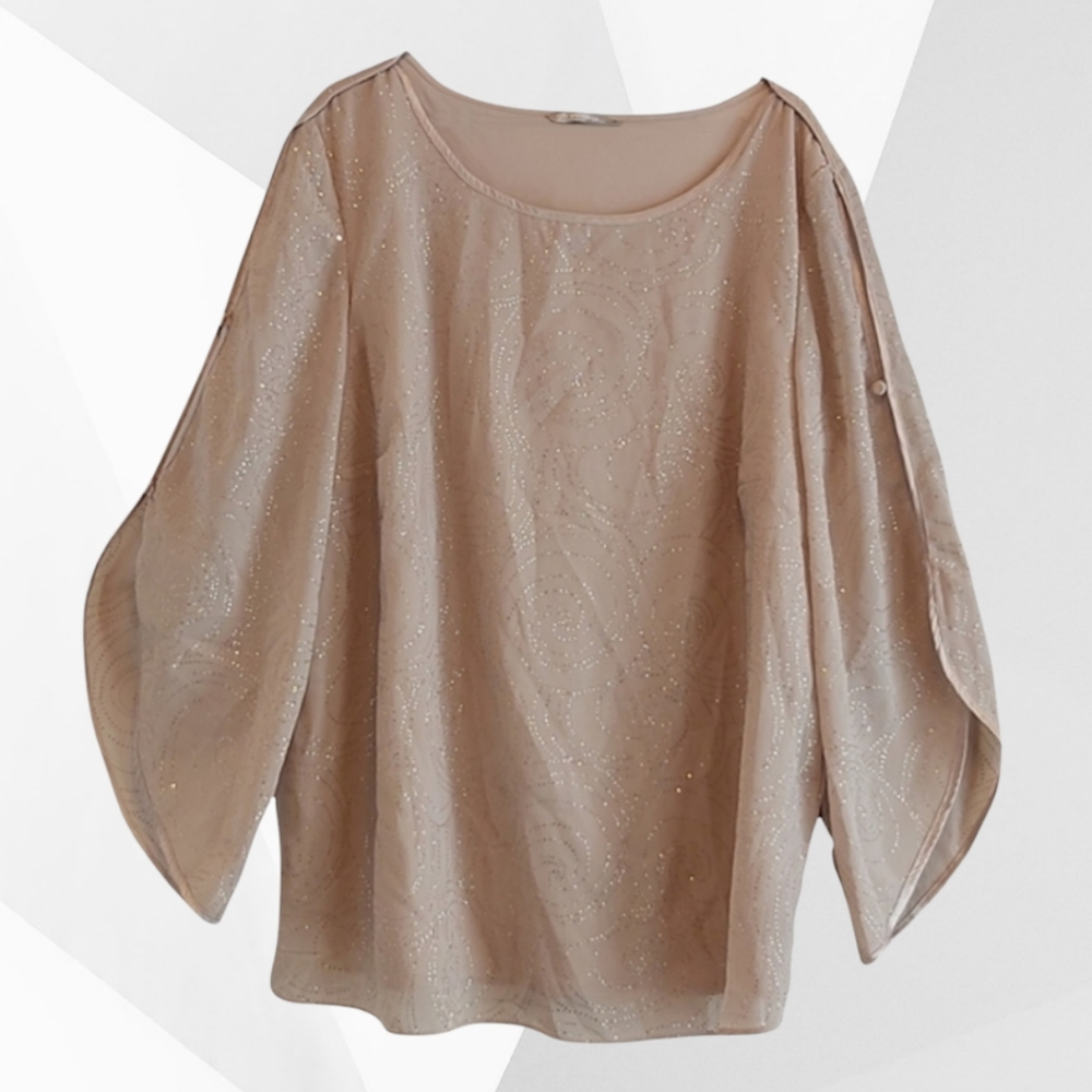 Penningtons Beige Glittered Blouse w/Belt